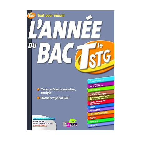 ANNEE DU BAC TERMINALE STG